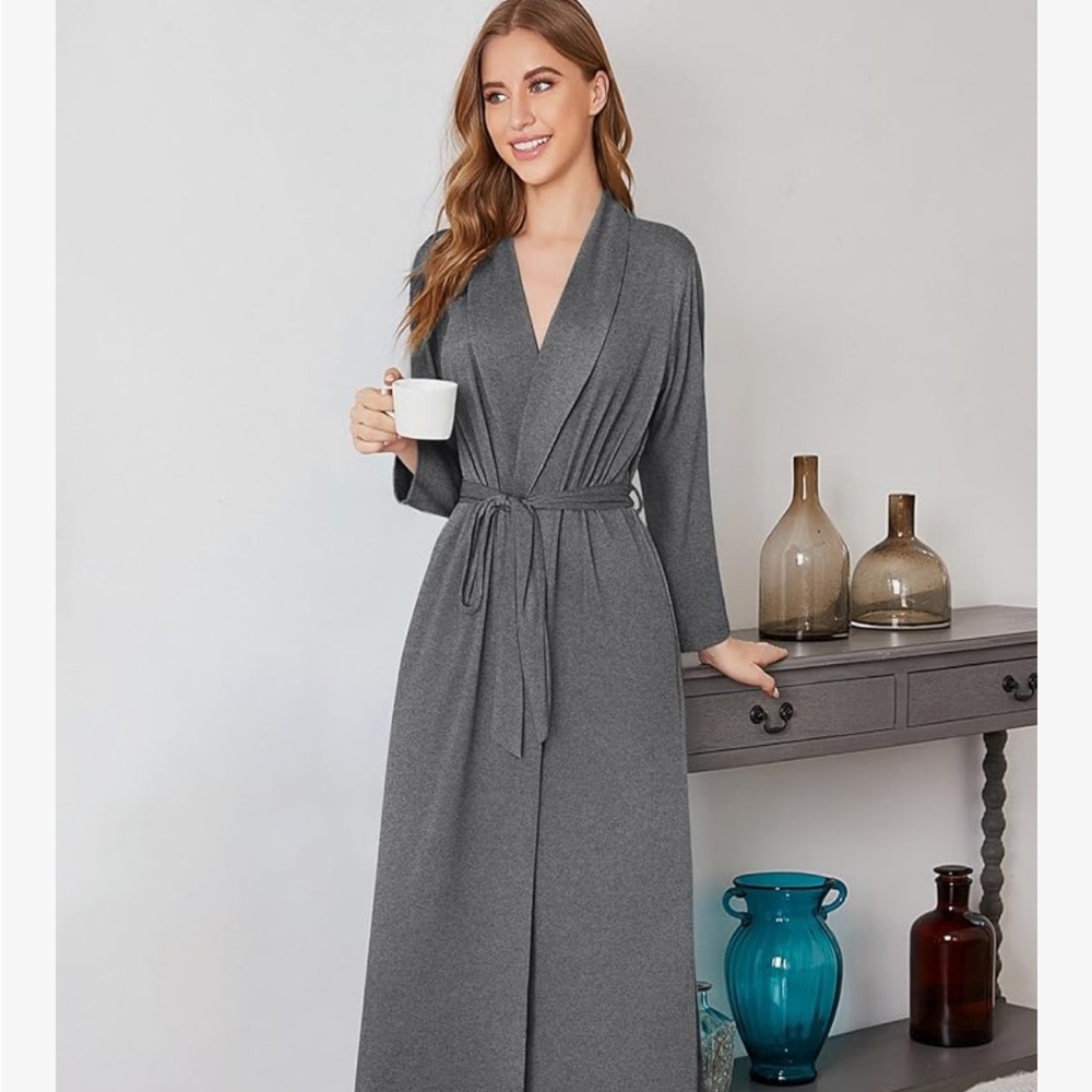Cozy Gray Women's Robe - Picture 2 of 5